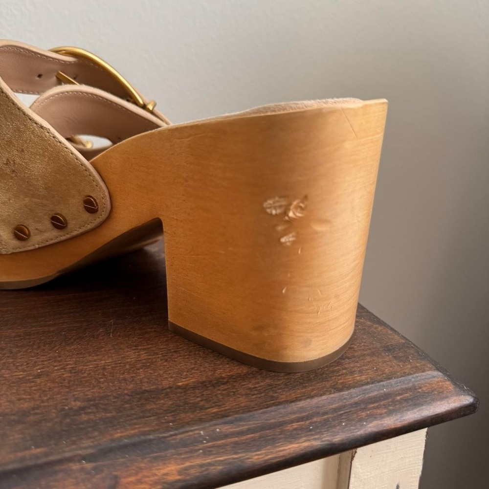 Veronica Beard Halifax Suede Mule Gold 10 - Picture 5 of 8